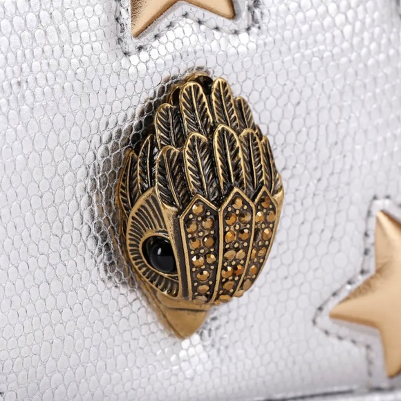 Kurt Geiger 🎁 Metallic Silver & Gold Star Crossbody Camera Bag NWT🎁Gift Ready - Picture 3 of 6